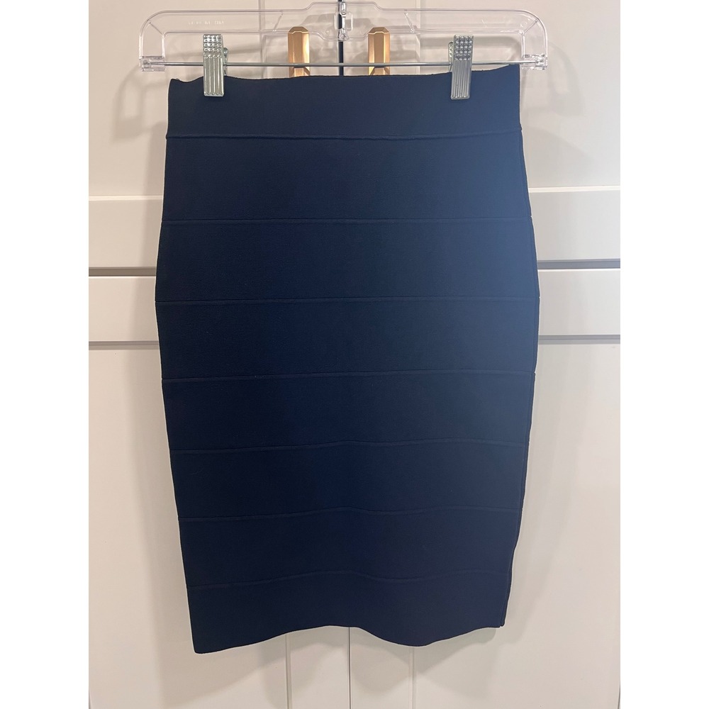 One5One Black‎ Bandage Mini Skirt Bodycon Stretch Knit Womens Small